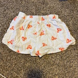 PINK Victoria's Secret White Shorts with Pizza Print